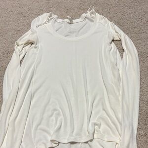 Free People Ivory Long Sleeve Top